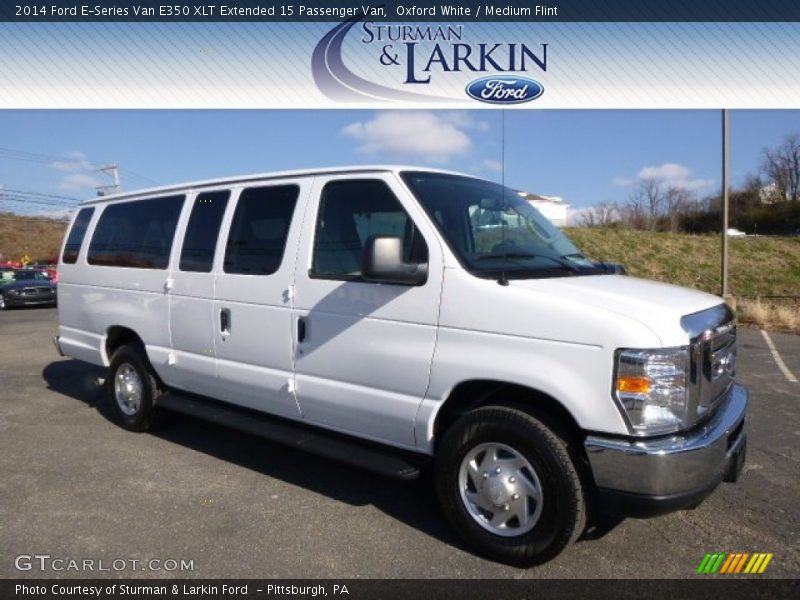 Oxford White / Medium Flint 2014 Ford E-Series Van E350 XLT Extended 15 Passenger Van