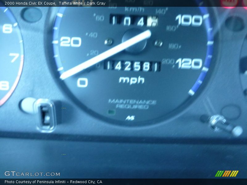 Taffeta White / Dark Gray 2000 Honda Civic EX Coupe