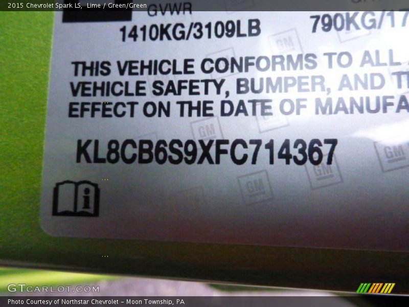 Lime / Green/Green 2015 Chevrolet Spark LS