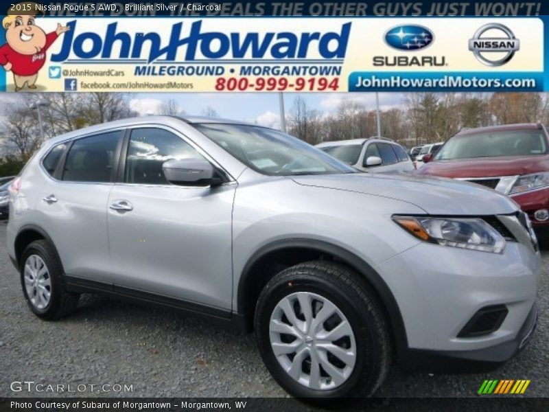 Brilliant Silver / Charcoal 2015 Nissan Rogue S AWD