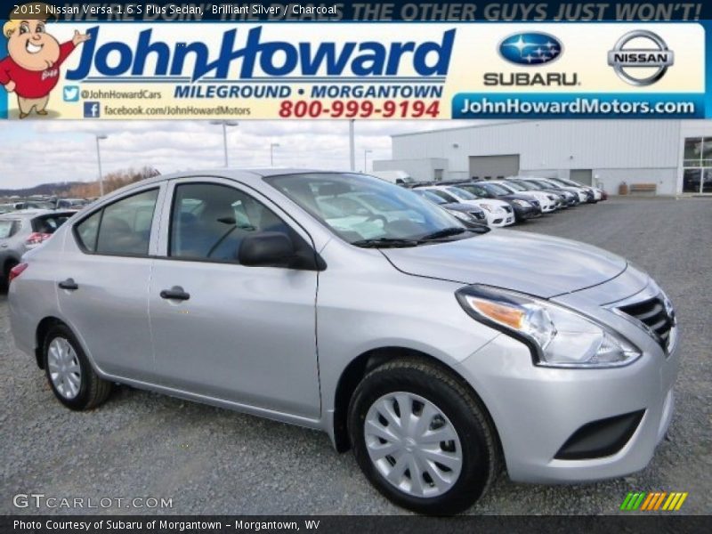 Brilliant Silver / Charcoal 2015 Nissan Versa 1.6 S Plus Sedan