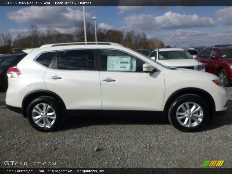 Pearl White / Charcoal 2015 Nissan Rogue SV AWD