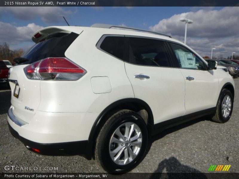 Pearl White / Charcoal 2015 Nissan Rogue SV AWD