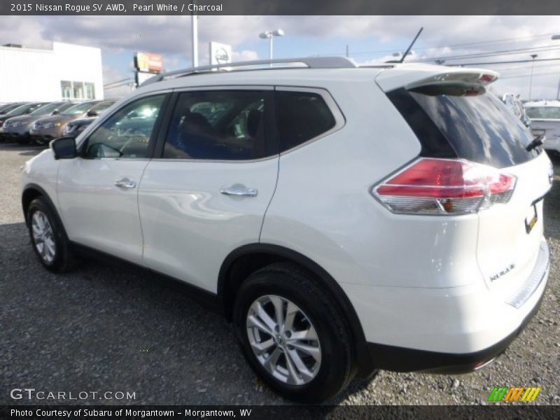 Pearl White / Charcoal 2015 Nissan Rogue SV AWD