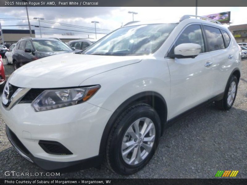 Pearl White / Charcoal 2015 Nissan Rogue SV AWD