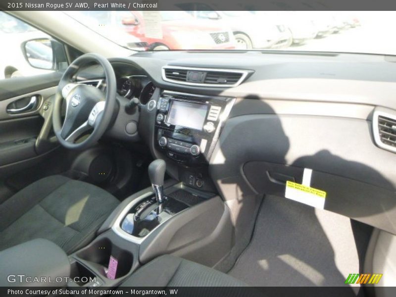 Pearl White / Charcoal 2015 Nissan Rogue SV AWD