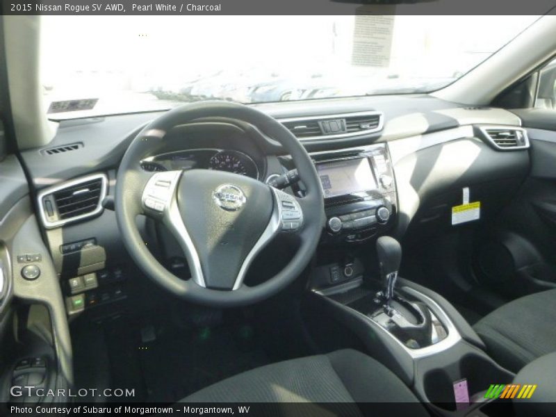 Pearl White / Charcoal 2015 Nissan Rogue SV AWD