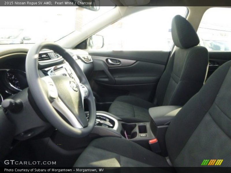 Pearl White / Charcoal 2015 Nissan Rogue SV AWD