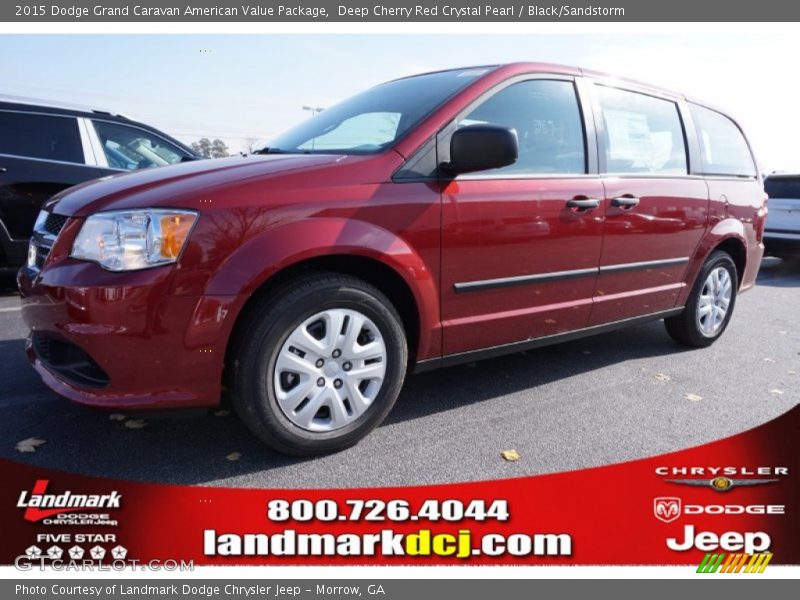Deep Cherry Red Crystal Pearl / Black/Sandstorm 2015 Dodge Grand Caravan American Value Package