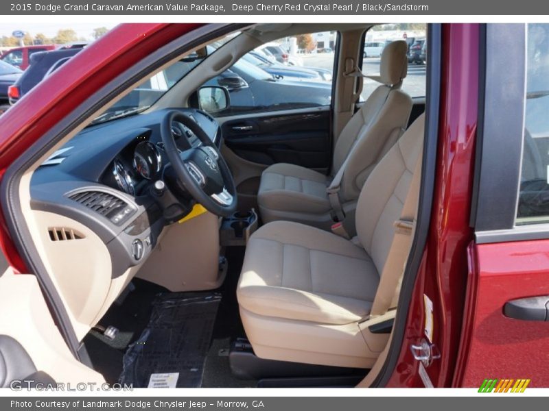 Deep Cherry Red Crystal Pearl / Black/Sandstorm 2015 Dodge Grand Caravan American Value Package
