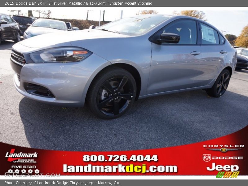Billet Silver Metallic / Black/Light Tungsten Accent Stitching 2015 Dodge Dart SXT