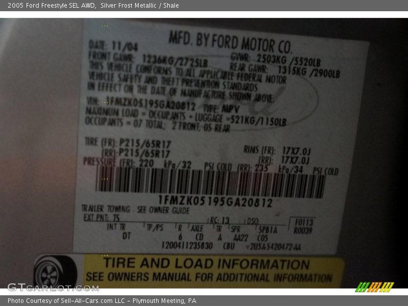 Silver Frost Metallic / Shale 2005 Ford Freestyle SEL AWD
