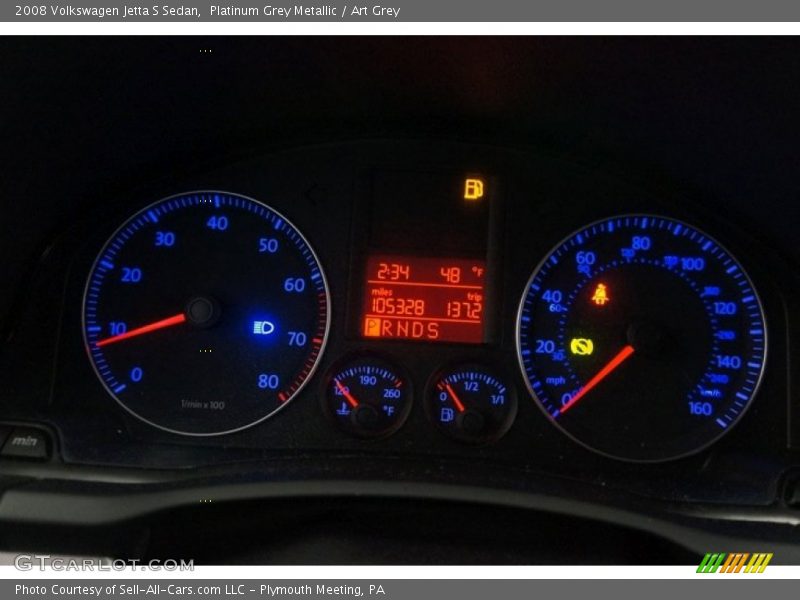 Platinum Grey Metallic / Art Grey 2008 Volkswagen Jetta S Sedan