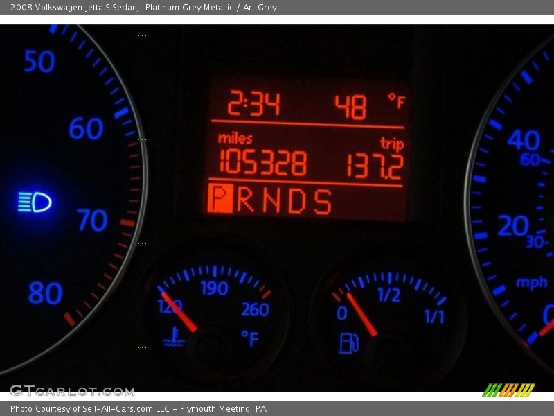 Platinum Grey Metallic / Art Grey 2008 Volkswagen Jetta S Sedan