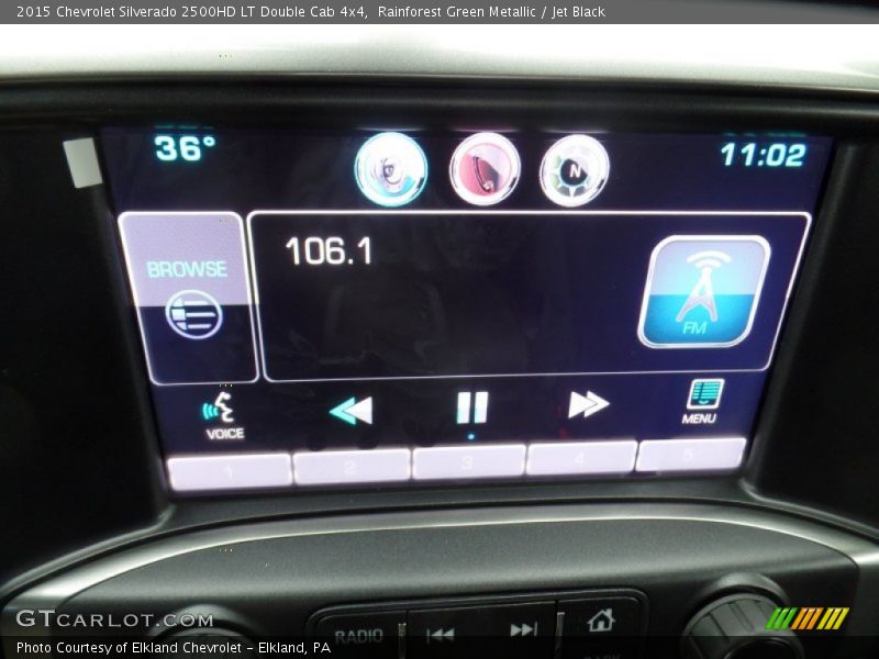 Rainforest Green Metallic / Jet Black 2015 Chevrolet Silverado 2500HD LT Double Cab 4x4