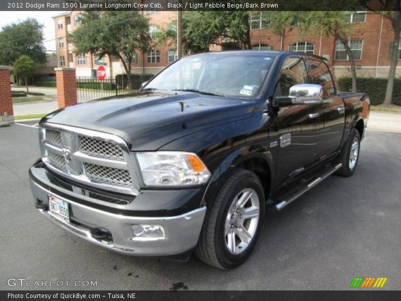 Black / Light Pebble Beige/Bark Brown 2012 Dodge Ram 1500 Laramie Longhorn Crew Cab