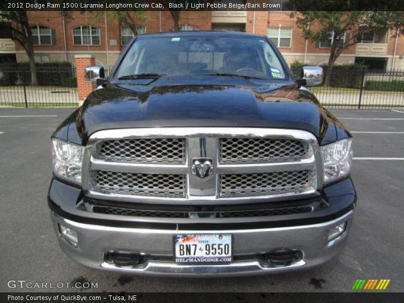 Black / Light Pebble Beige/Bark Brown 2012 Dodge Ram 1500 Laramie Longhorn Crew Cab
