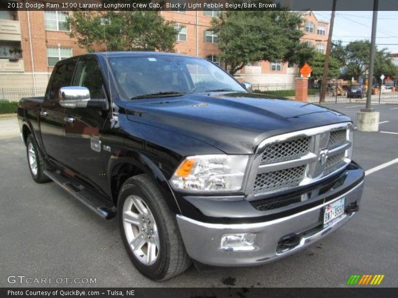 Black / Light Pebble Beige/Bark Brown 2012 Dodge Ram 1500 Laramie Longhorn Crew Cab