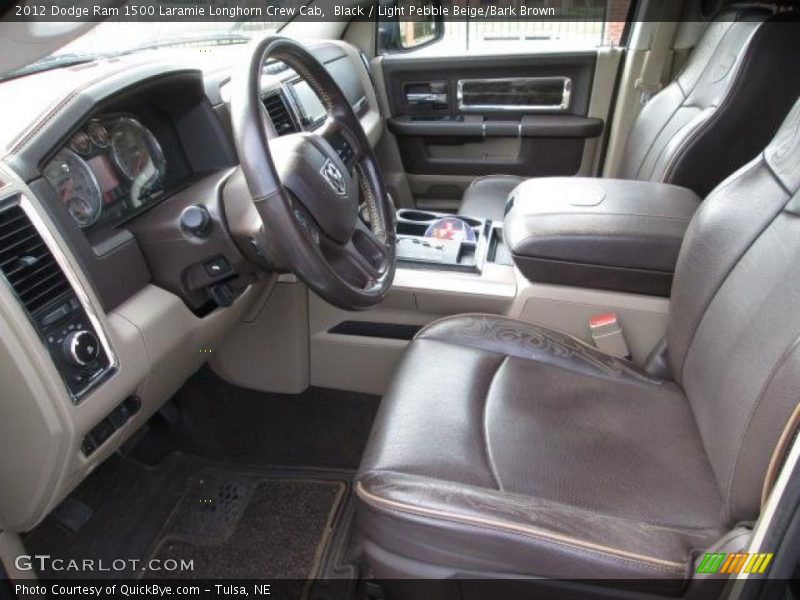 Black / Light Pebble Beige/Bark Brown 2012 Dodge Ram 1500 Laramie Longhorn Crew Cab