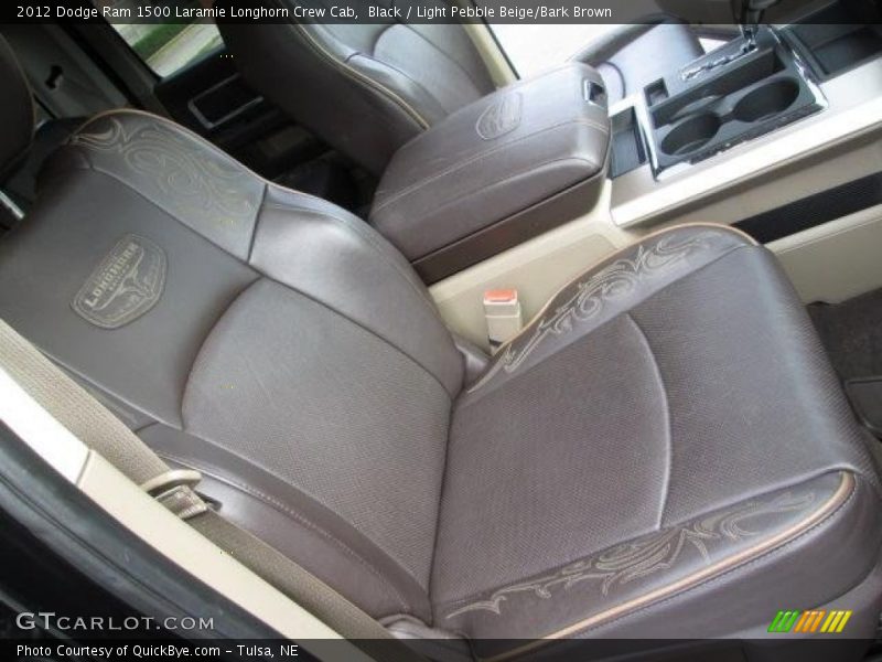 Black / Light Pebble Beige/Bark Brown 2012 Dodge Ram 1500 Laramie Longhorn Crew Cab