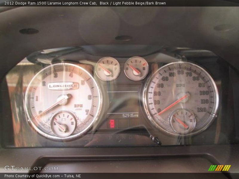 Black / Light Pebble Beige/Bark Brown 2012 Dodge Ram 1500 Laramie Longhorn Crew Cab