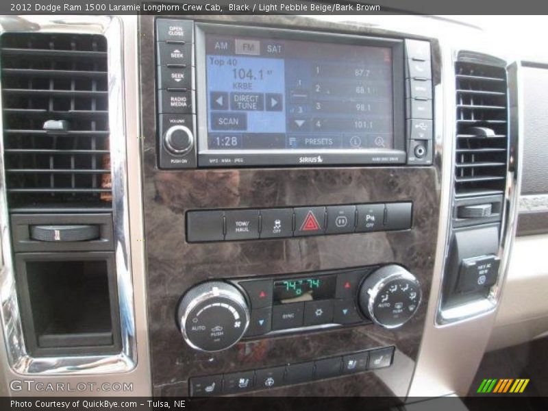 Black / Light Pebble Beige/Bark Brown 2012 Dodge Ram 1500 Laramie Longhorn Crew Cab