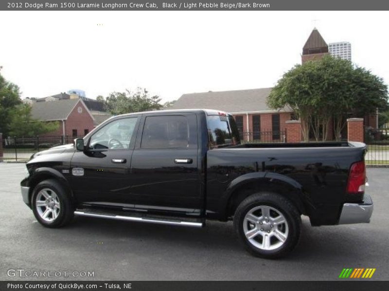 Black / Light Pebble Beige/Bark Brown 2012 Dodge Ram 1500 Laramie Longhorn Crew Cab