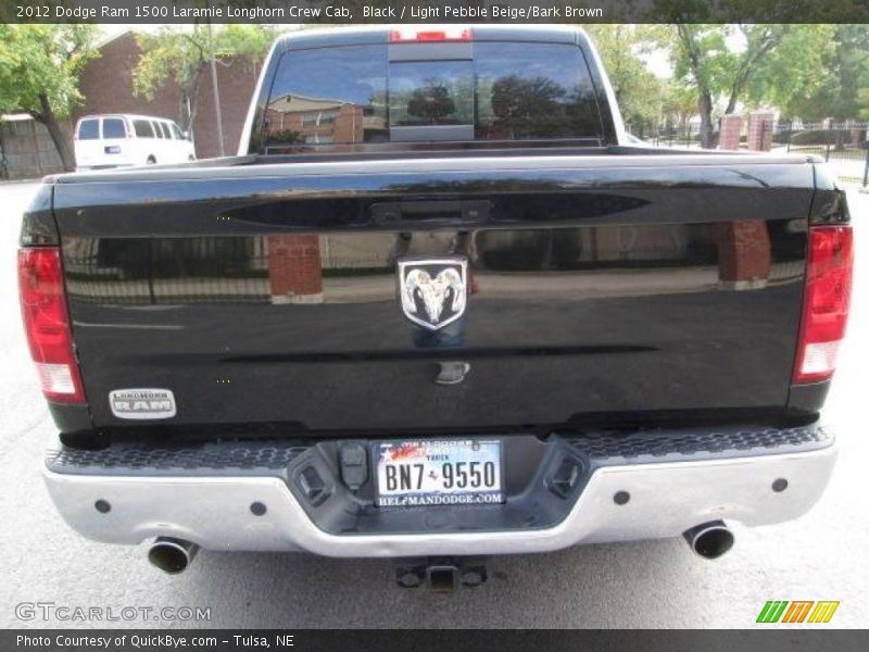 Black / Light Pebble Beige/Bark Brown 2012 Dodge Ram 1500 Laramie Longhorn Crew Cab