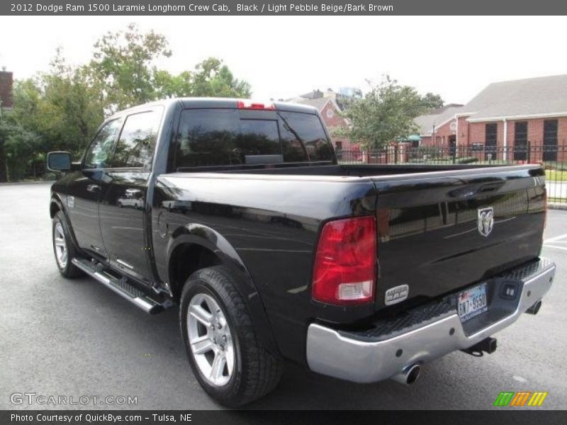 Black / Light Pebble Beige/Bark Brown 2012 Dodge Ram 1500 Laramie Longhorn Crew Cab