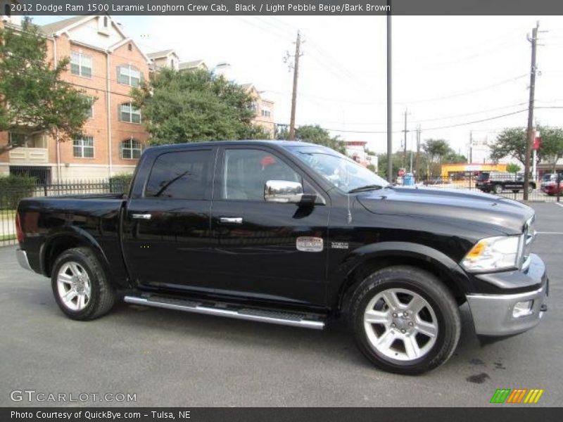 Black / Light Pebble Beige/Bark Brown 2012 Dodge Ram 1500 Laramie Longhorn Crew Cab