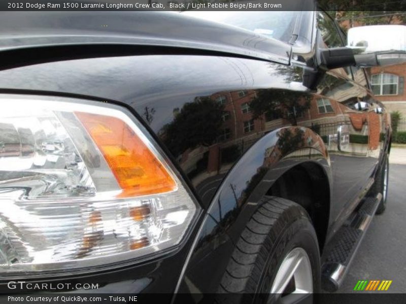Black / Light Pebble Beige/Bark Brown 2012 Dodge Ram 1500 Laramie Longhorn Crew Cab
