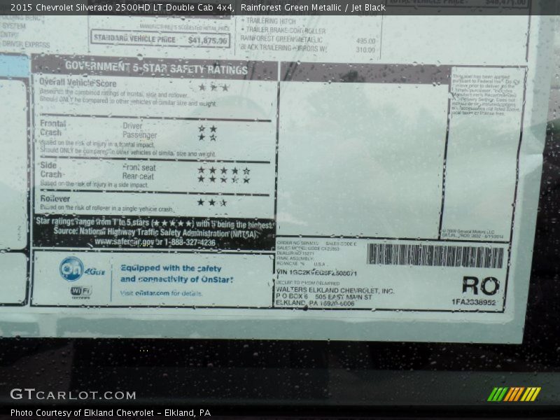 Rainforest Green Metallic / Jet Black 2015 Chevrolet Silverado 2500HD LT Double Cab 4x4