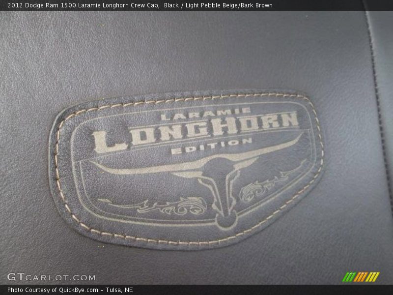Black / Light Pebble Beige/Bark Brown 2012 Dodge Ram 1500 Laramie Longhorn Crew Cab