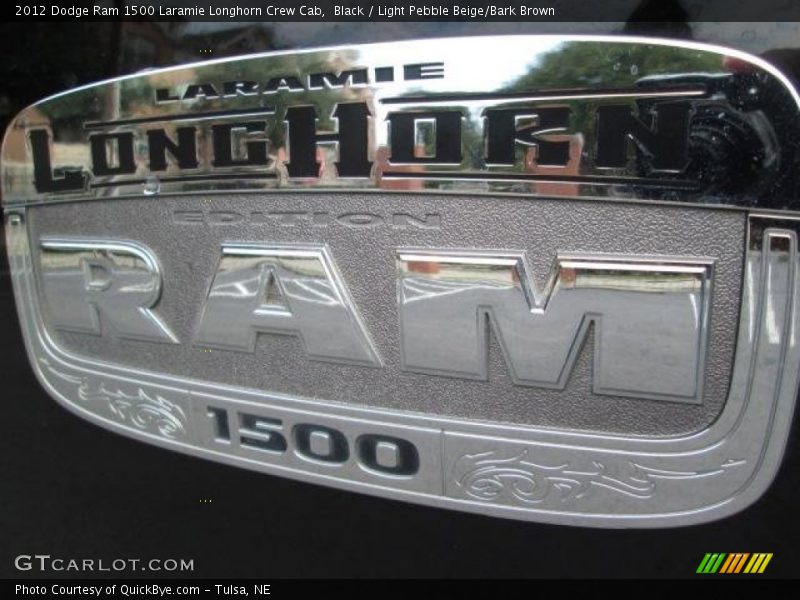Black / Light Pebble Beige/Bark Brown 2012 Dodge Ram 1500 Laramie Longhorn Crew Cab