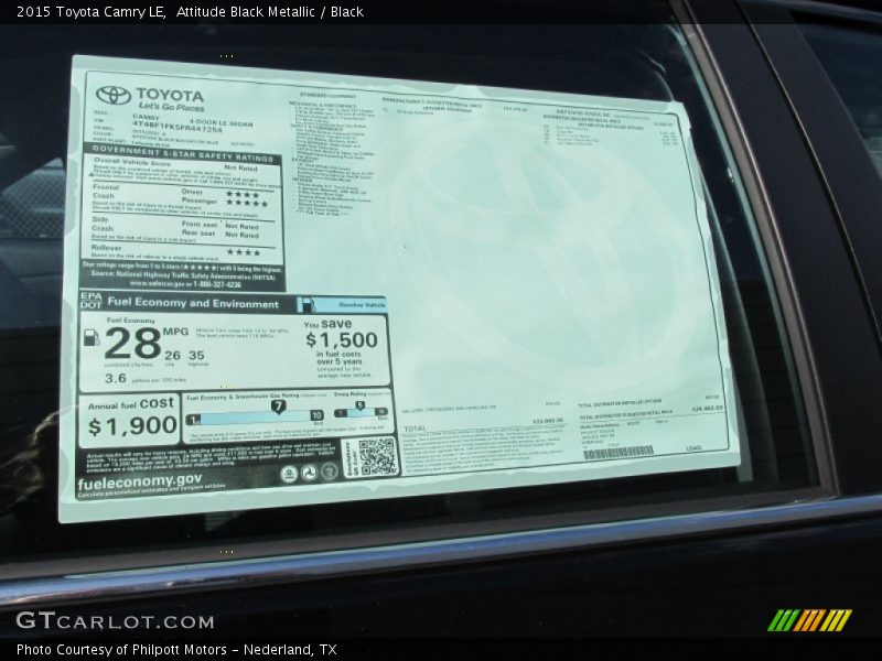 Attitude Black Metallic / Black 2015 Toyota Camry LE