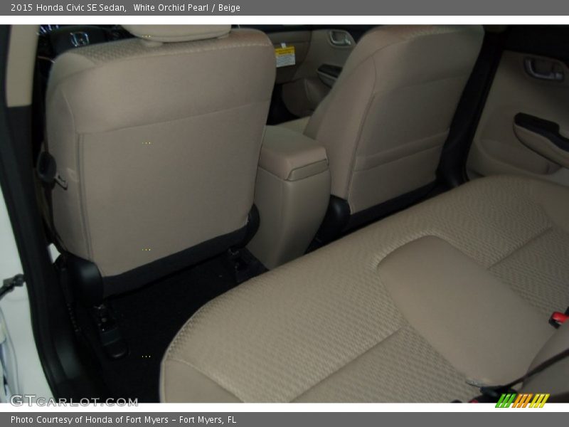 White Orchid Pearl / Beige 2015 Honda Civic SE Sedan