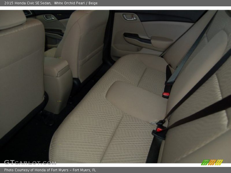 White Orchid Pearl / Beige 2015 Honda Civic SE Sedan