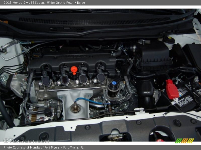 White Orchid Pearl / Beige 2015 Honda Civic SE Sedan