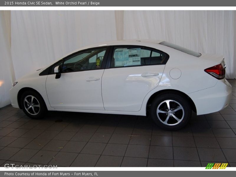 White Orchid Pearl / Beige 2015 Honda Civic SE Sedan