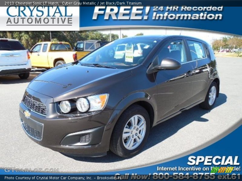 Cyber Gray Metallic / Jet Black/Dark Titanium 2013 Chevrolet Sonic LT Hatch