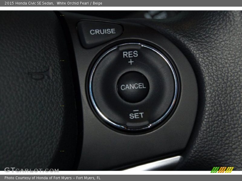 White Orchid Pearl / Beige 2015 Honda Civic SE Sedan