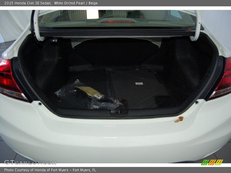 White Orchid Pearl / Beige 2015 Honda Civic SE Sedan