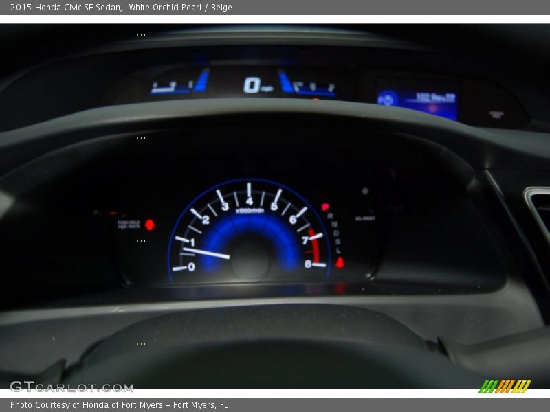 White Orchid Pearl / Beige 2015 Honda Civic SE Sedan