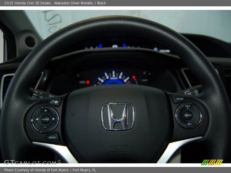 Alabaster Silver Metallic / Black 2015 Honda Civic SE Sedan