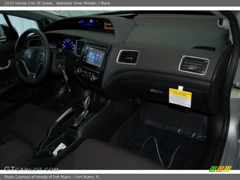 Alabaster Silver Metallic / Black 2015 Honda Civic SE Sedan