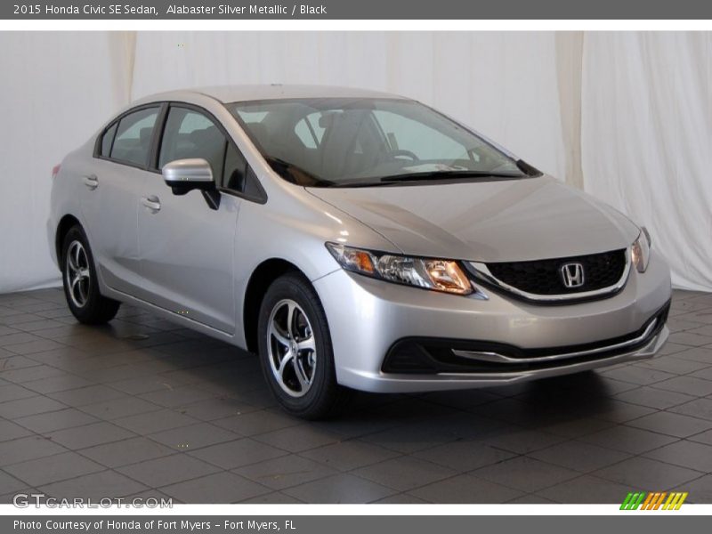 Alabaster Silver Metallic / Black 2015 Honda Civic SE Sedan