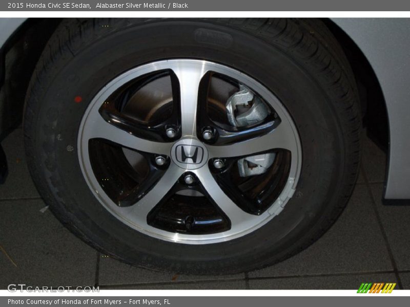 Alabaster Silver Metallic / Black 2015 Honda Civic SE Sedan
