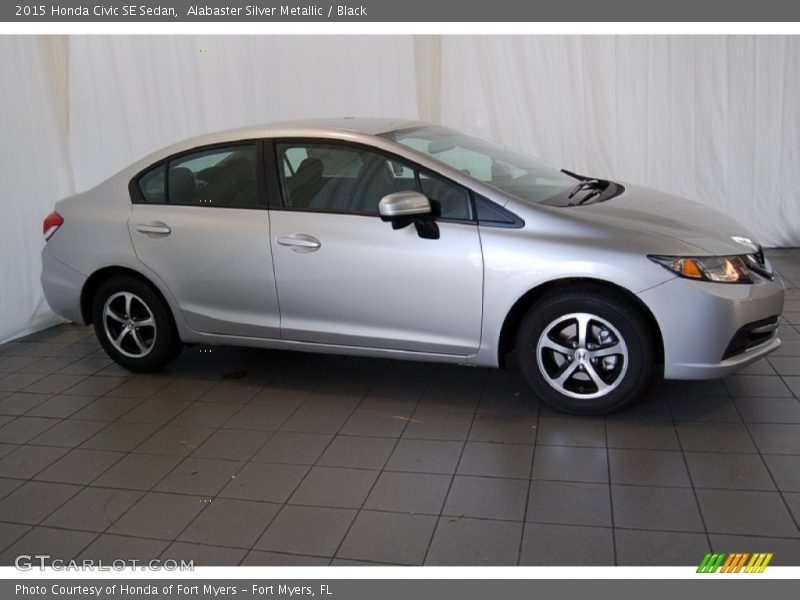 Alabaster Silver Metallic / Black 2015 Honda Civic SE Sedan