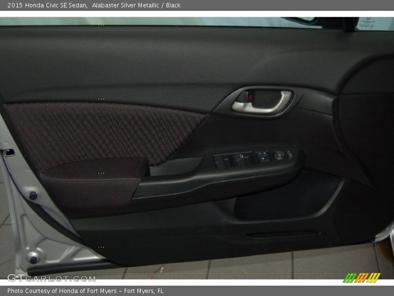 Alabaster Silver Metallic / Black 2015 Honda Civic SE Sedan