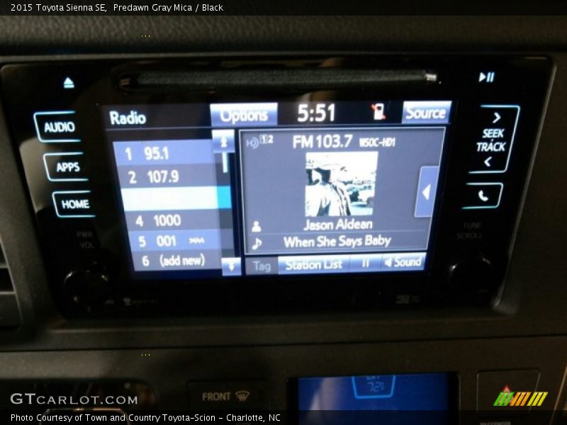 Predawn Gray Mica / Black 2015 Toyota Sienna SE